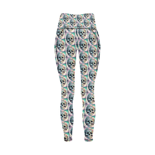 Pastel Skull Leggings with Pockets