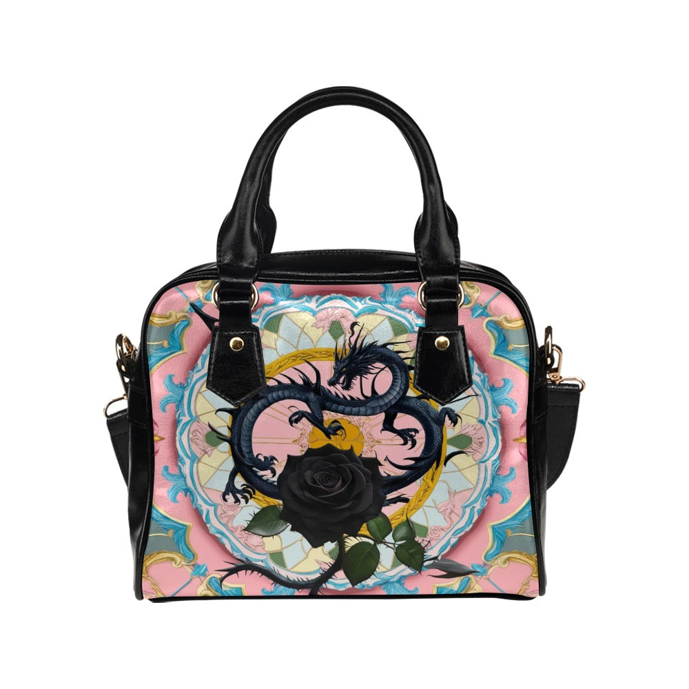 Black Rose Dragon Shoulder Bag