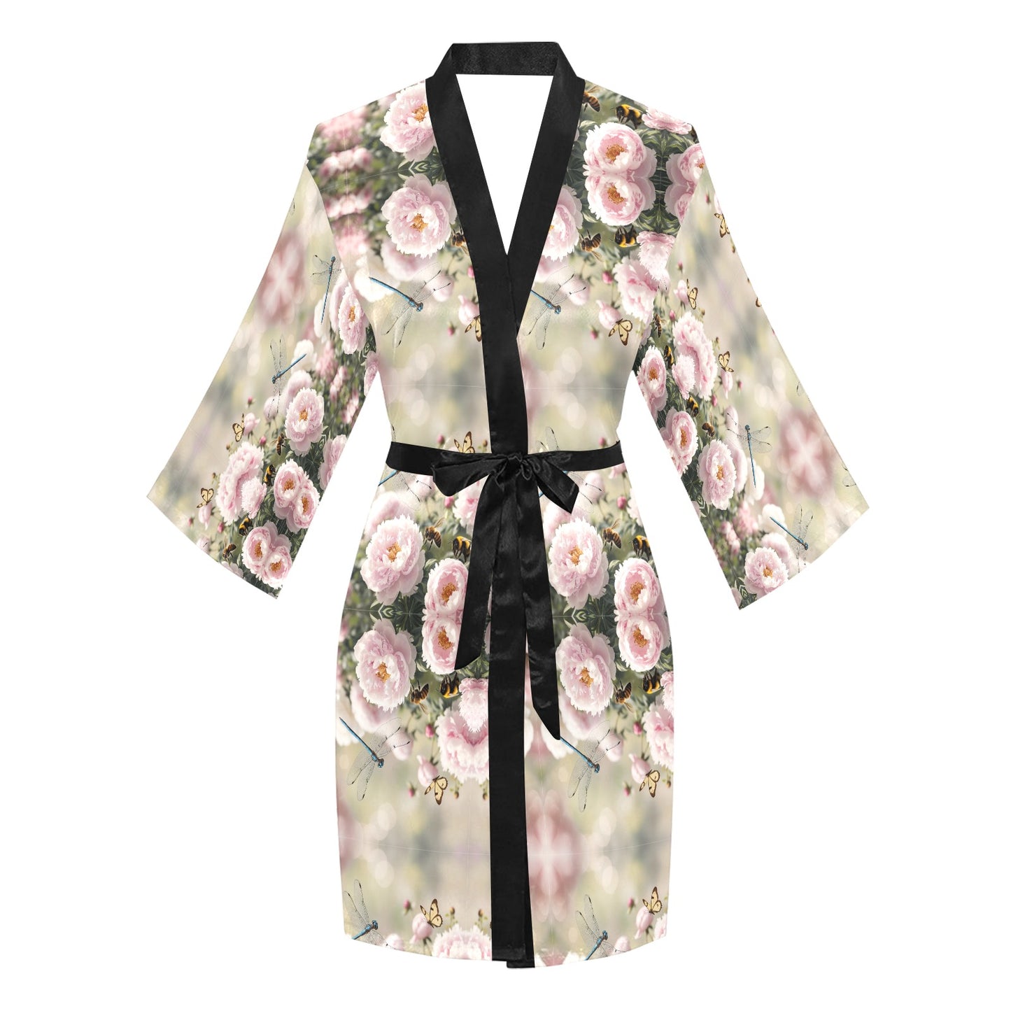 Peony Kaleidoscope Short Kimono Robe