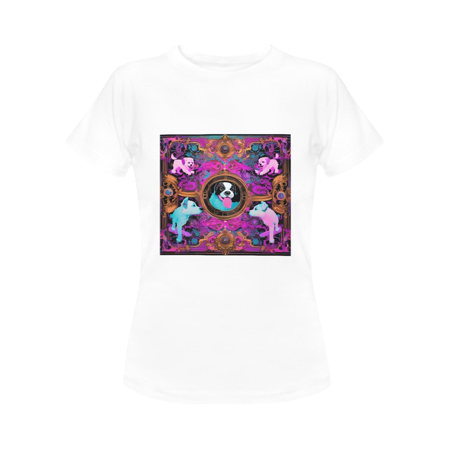 Neon Puppy Print T-Shirt