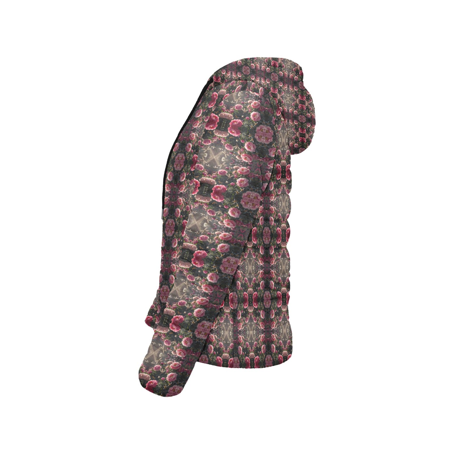 Bloom Gone Wild Kaleidoscope Hooded Puffer Jacket