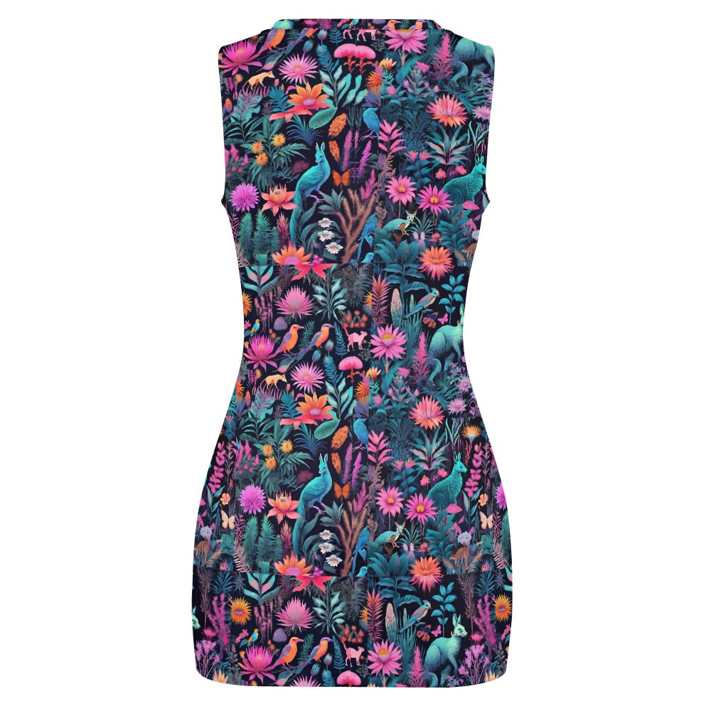 Neon Aussie Navel Cut Out Dress