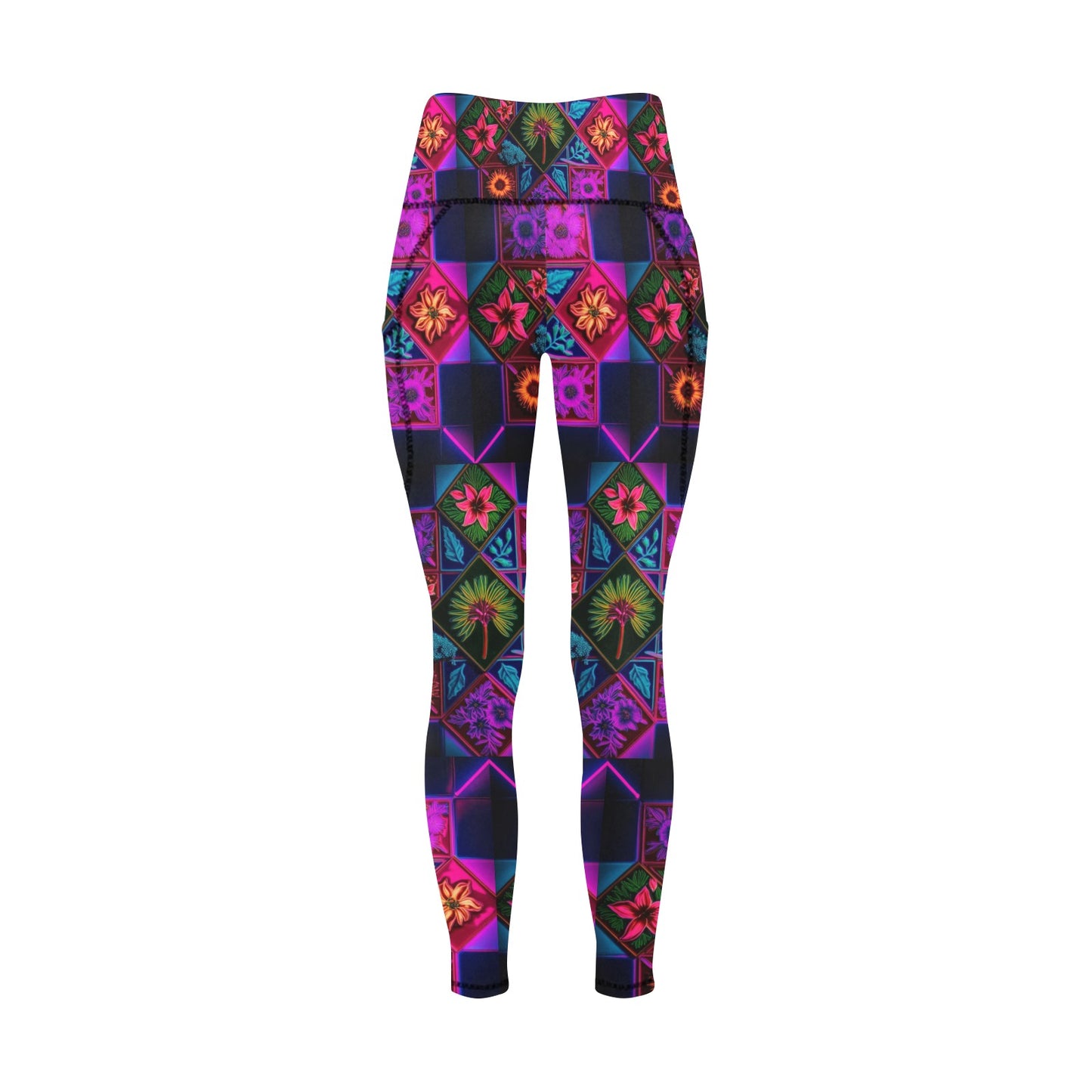 Vivid Xanthorrhoea Floral Leggings with Pockets