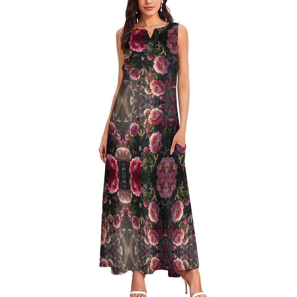 Bloom Gone Wild Kaleidoscope Sleeveless Long Dress