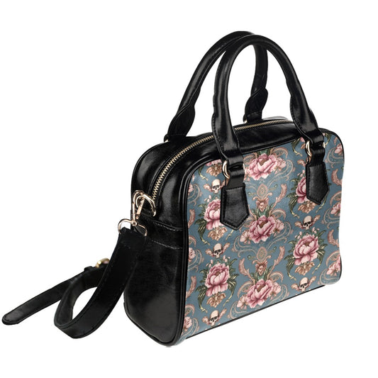 Baroque Floral Skull Shoulder Bag
