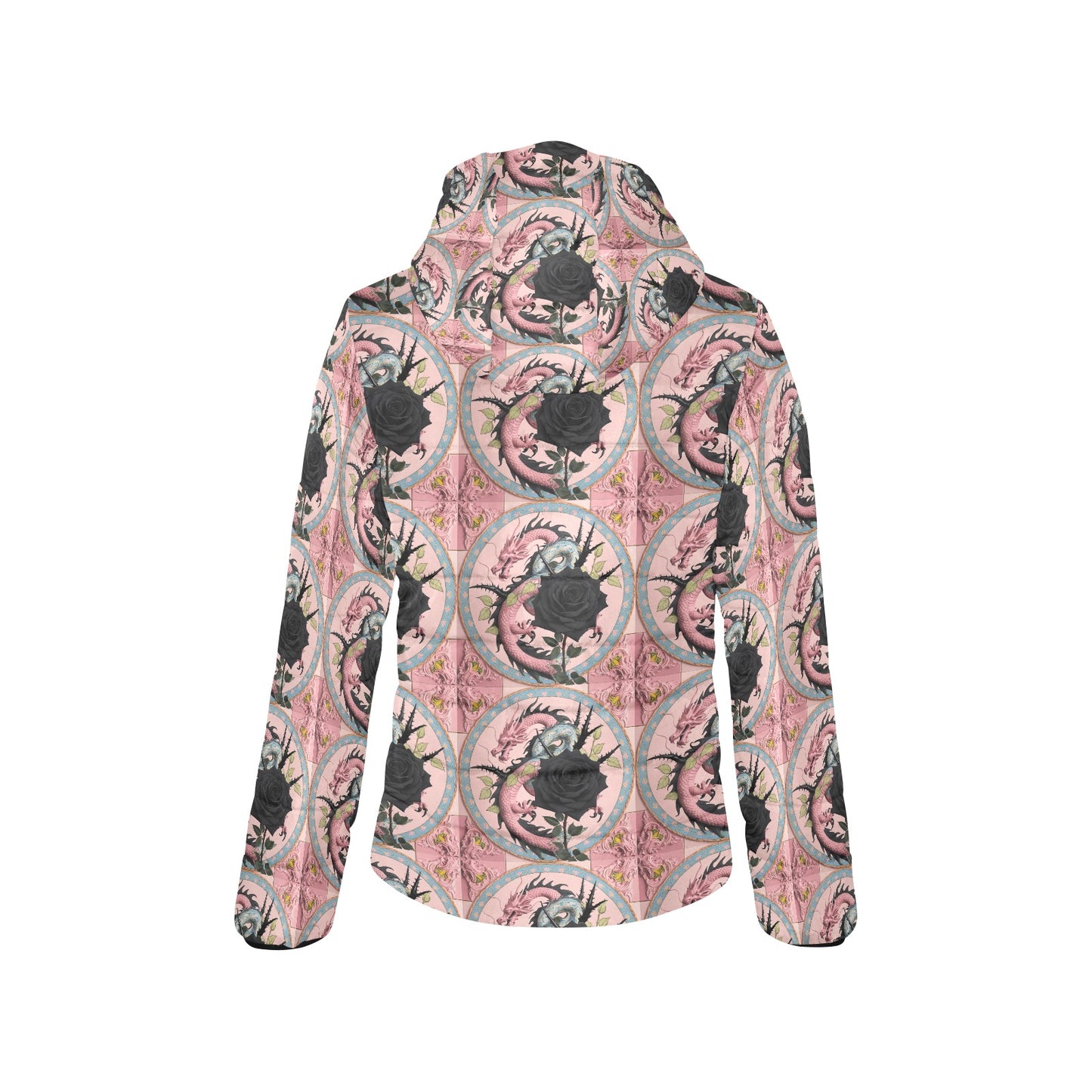 Pastel Dragon Hooded Puffer Jacket