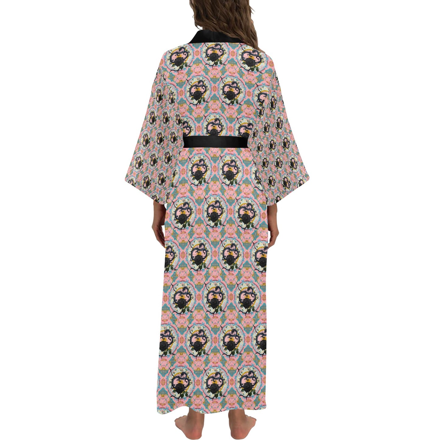 Black Rose Dragon Long Robe