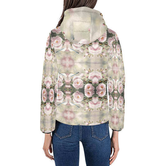 Peony Kaleidoscope Hooded Puffer Jacket