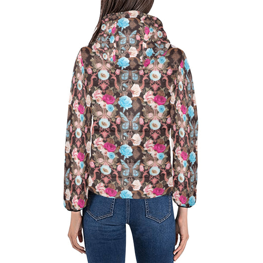 Vintage Butterfly Hooded Puffer Jacket