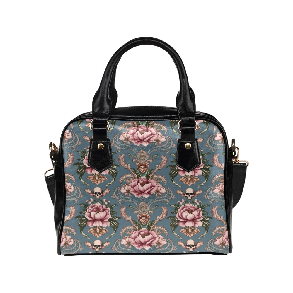 Baroque Floral Skull Shoulder Bag