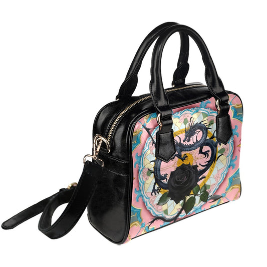 Black Rose Dragon Shoulder Bag