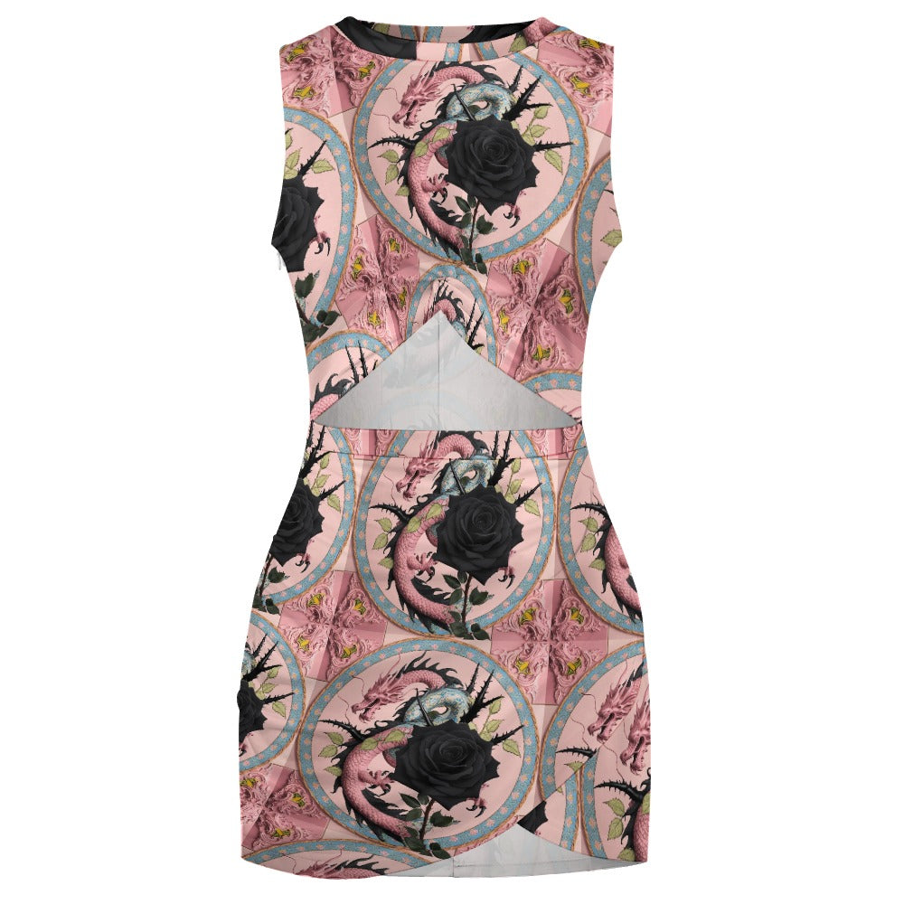 Pastel Dragon Navel Cut Out Dress