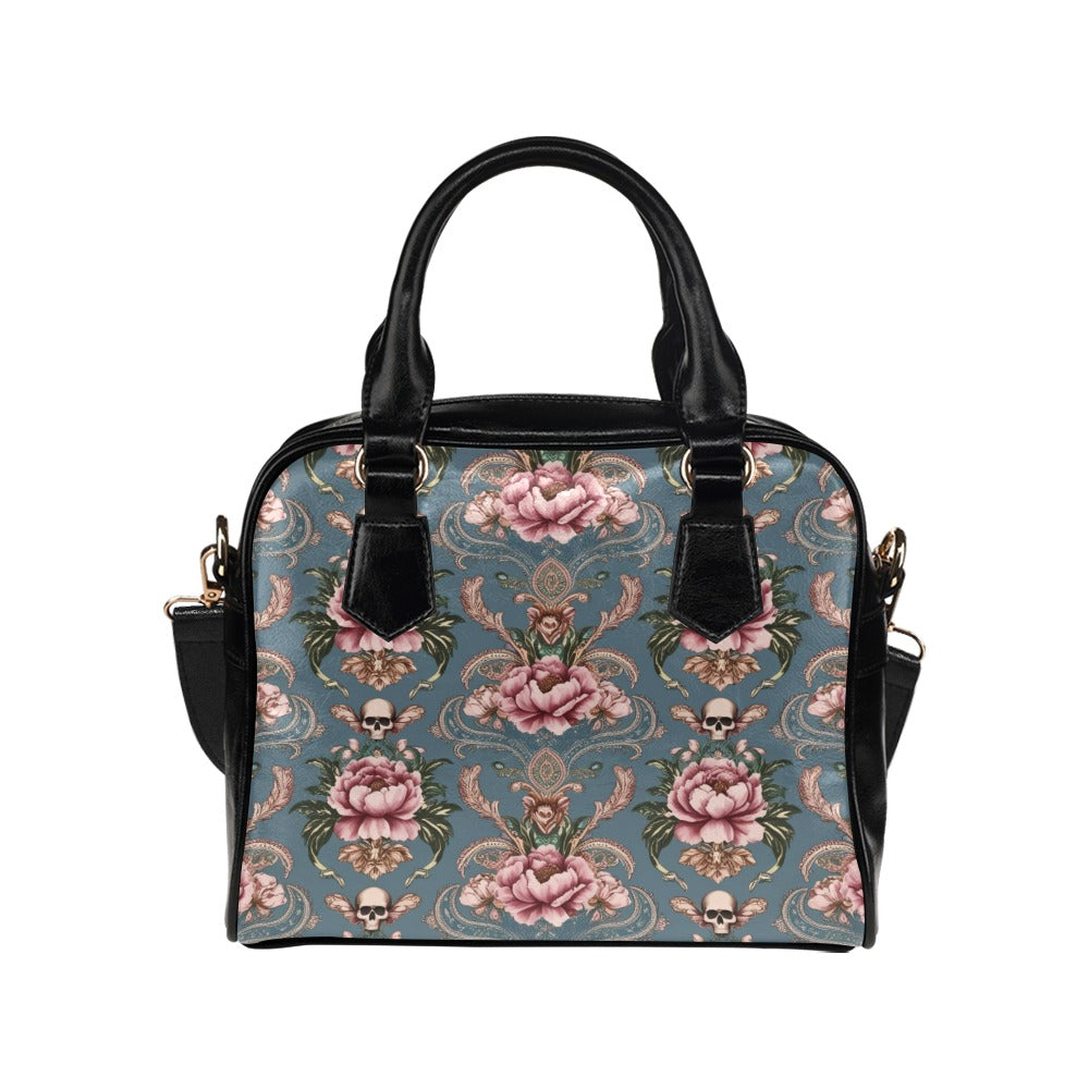 Baroque Floral Skull Shoulder Bag
