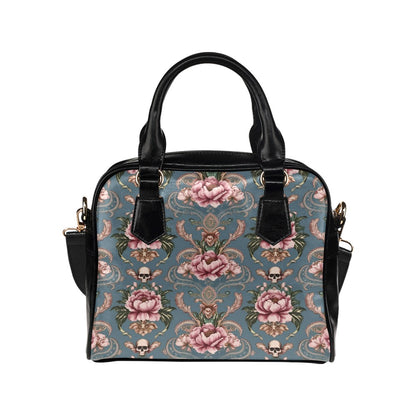 Baroque Floral Skull Shoulder Bag
