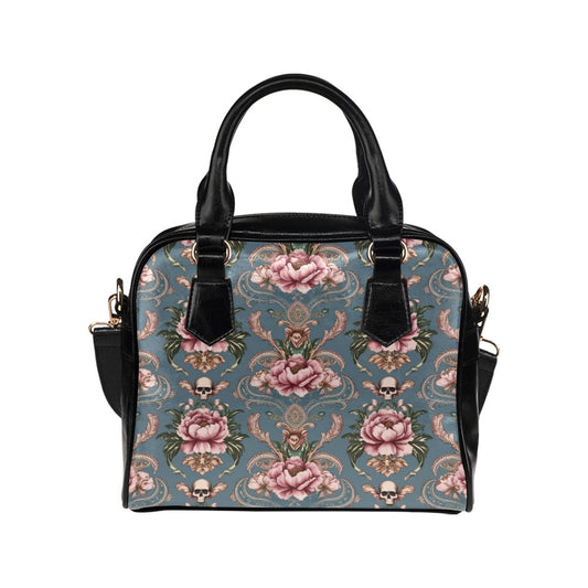 Baroque Floral Skull Shoulder Bag