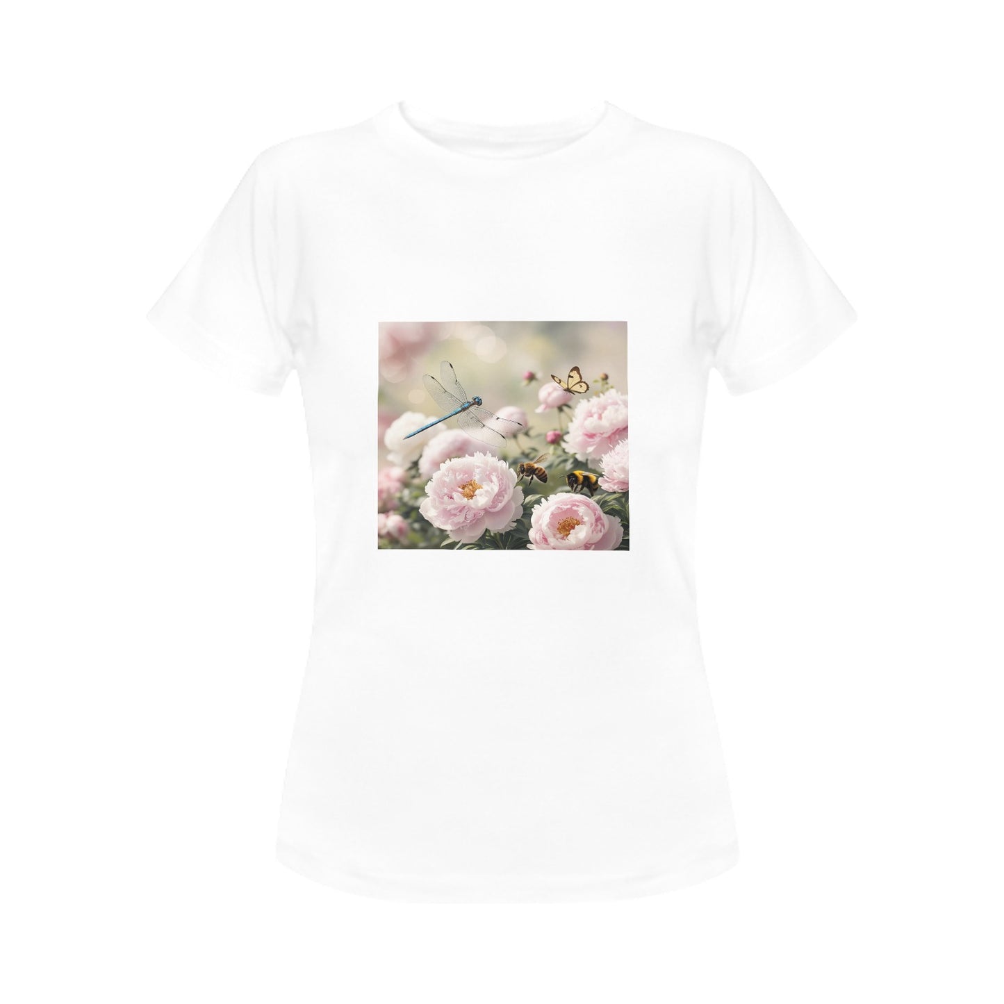 Peony Front and Back Print T-shirt