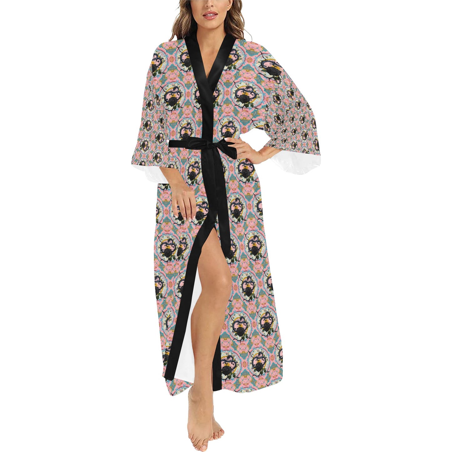 Black Rose Dragon Long Robe