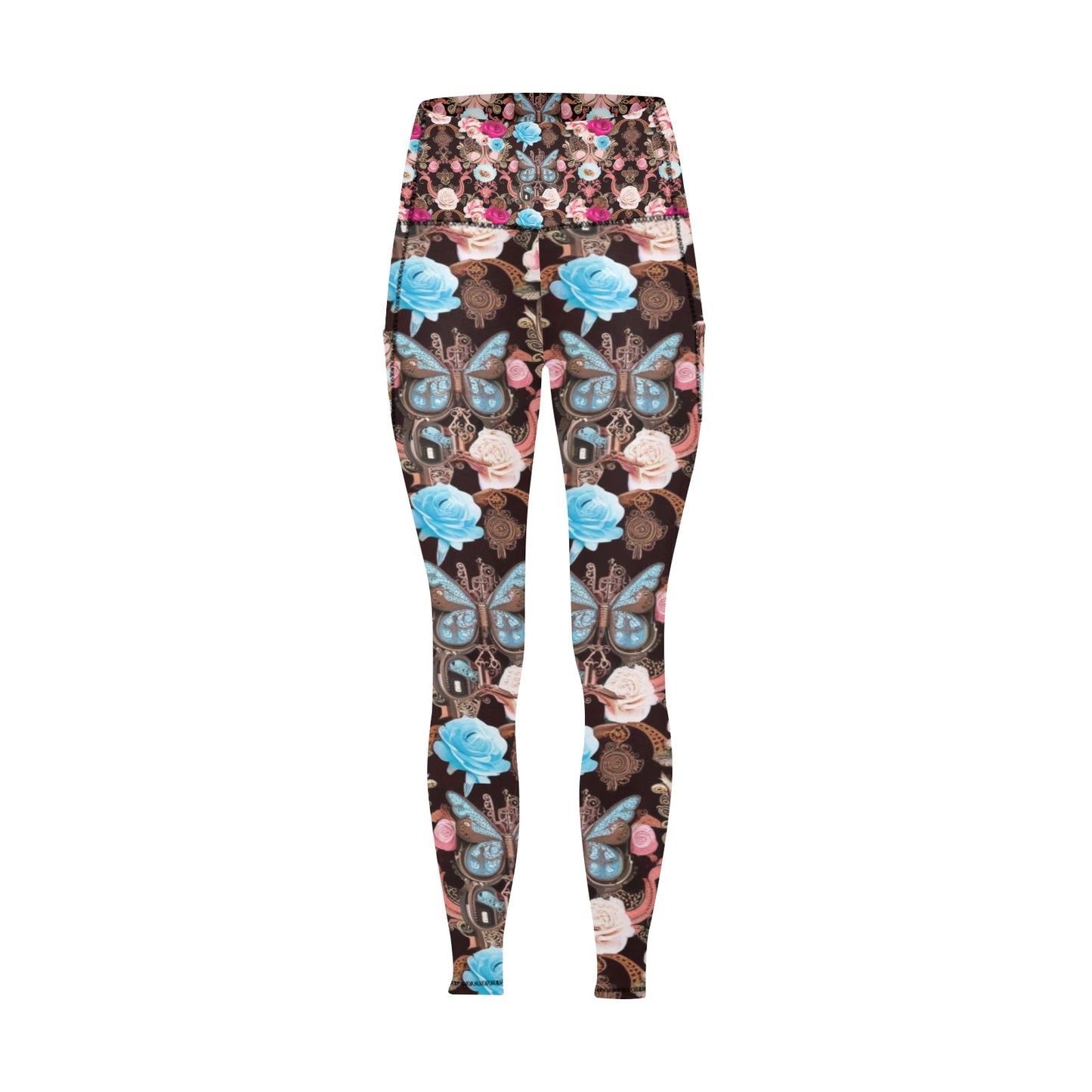 Vintage Butterfly Leggings with Pockets