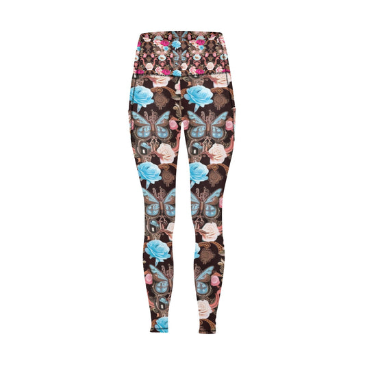 Vintage Butterfly Leggings with Pockets