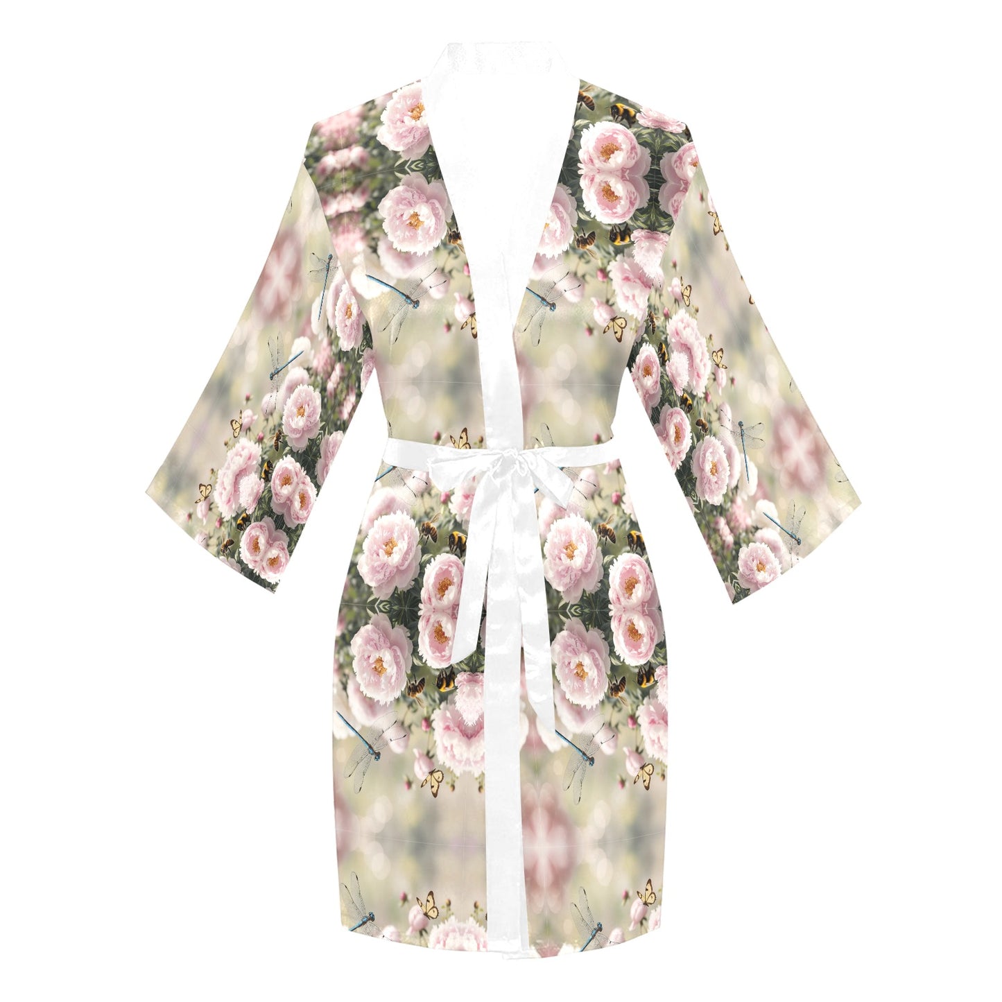 Peony Kaleidoscope Short Kimono Robe