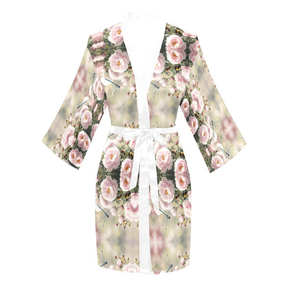 Peony Kaleidoscope Short Kimono Robe