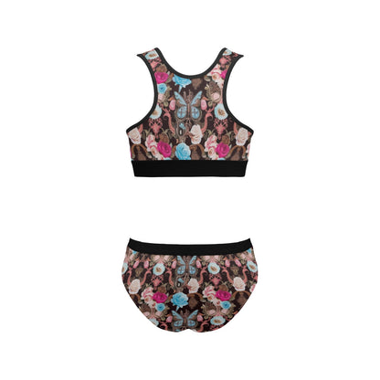 Vintage Butterfly Sports Bra & Undies Set