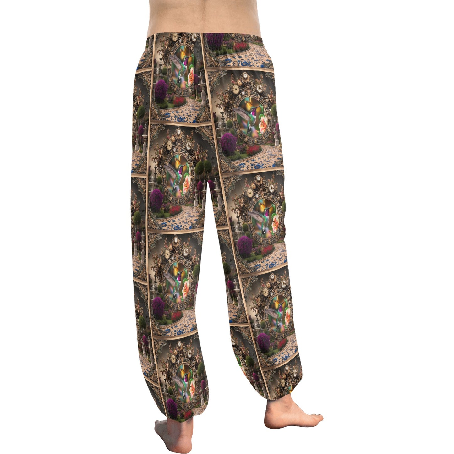 Hummingbird Print Harem Pants