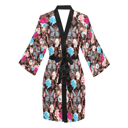 Vintage Butterfly Short Kimono Robe