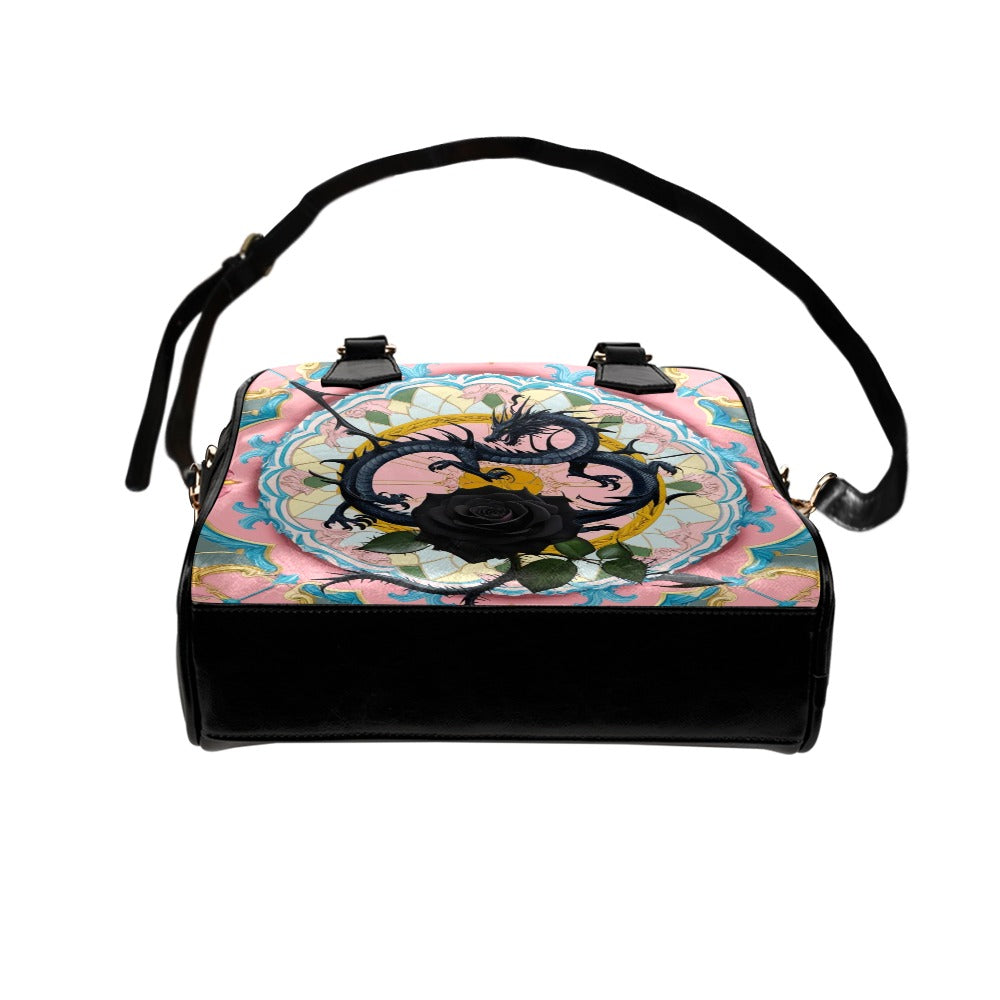 Black Rose Dragon Shoulder Bag