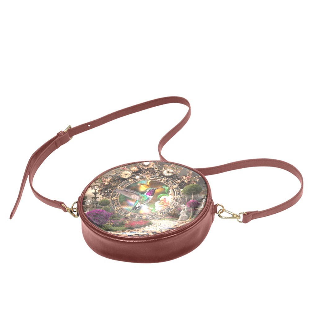 Hummingbird Round Messenger Print Bag