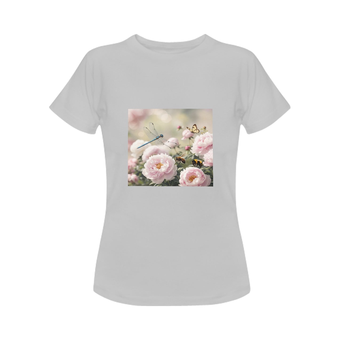 Peony Front and Back Print T-shirt