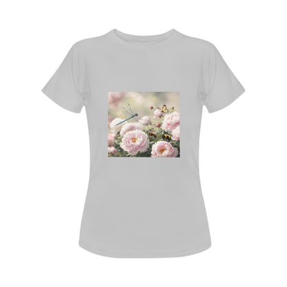 Peony Front and Back Print T-shirt