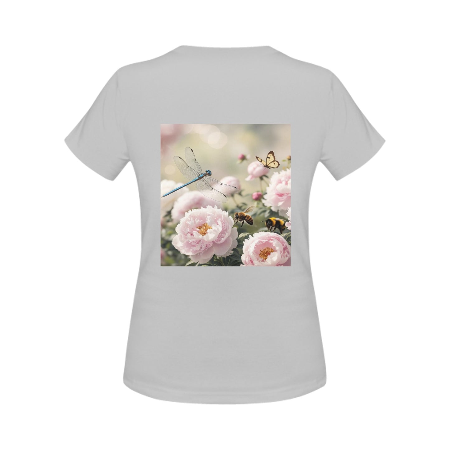 Peony Front and Back Print T-shirt