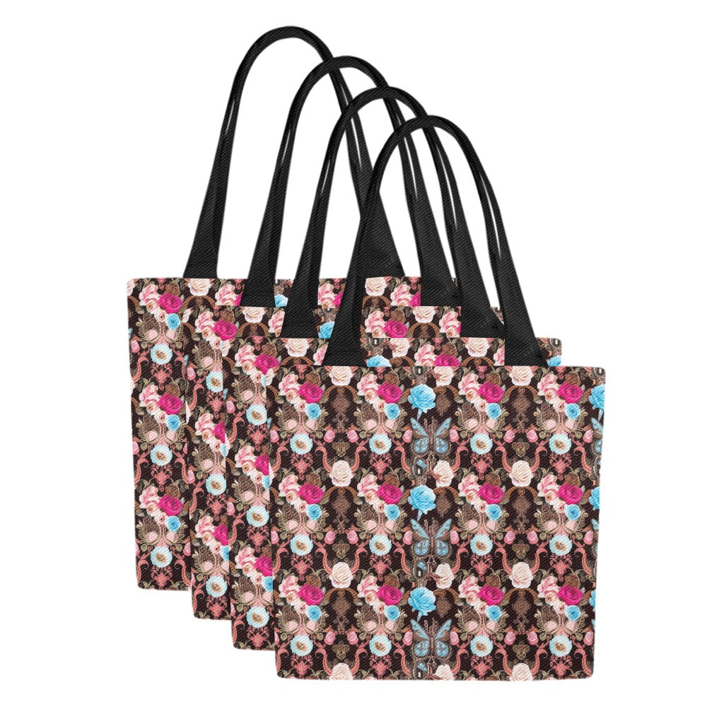 Set of 4 Signature Print Shopping Totes