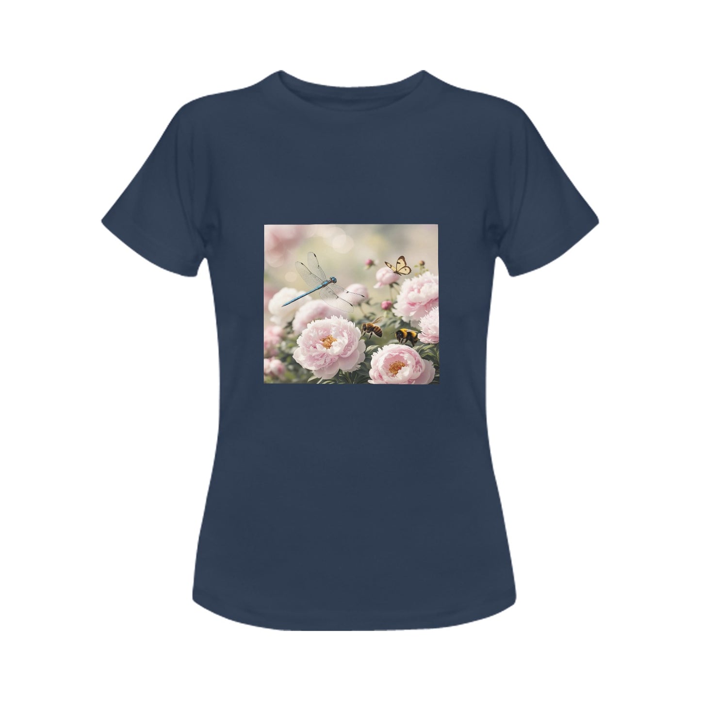 Peony Front and Back Print T-shirt