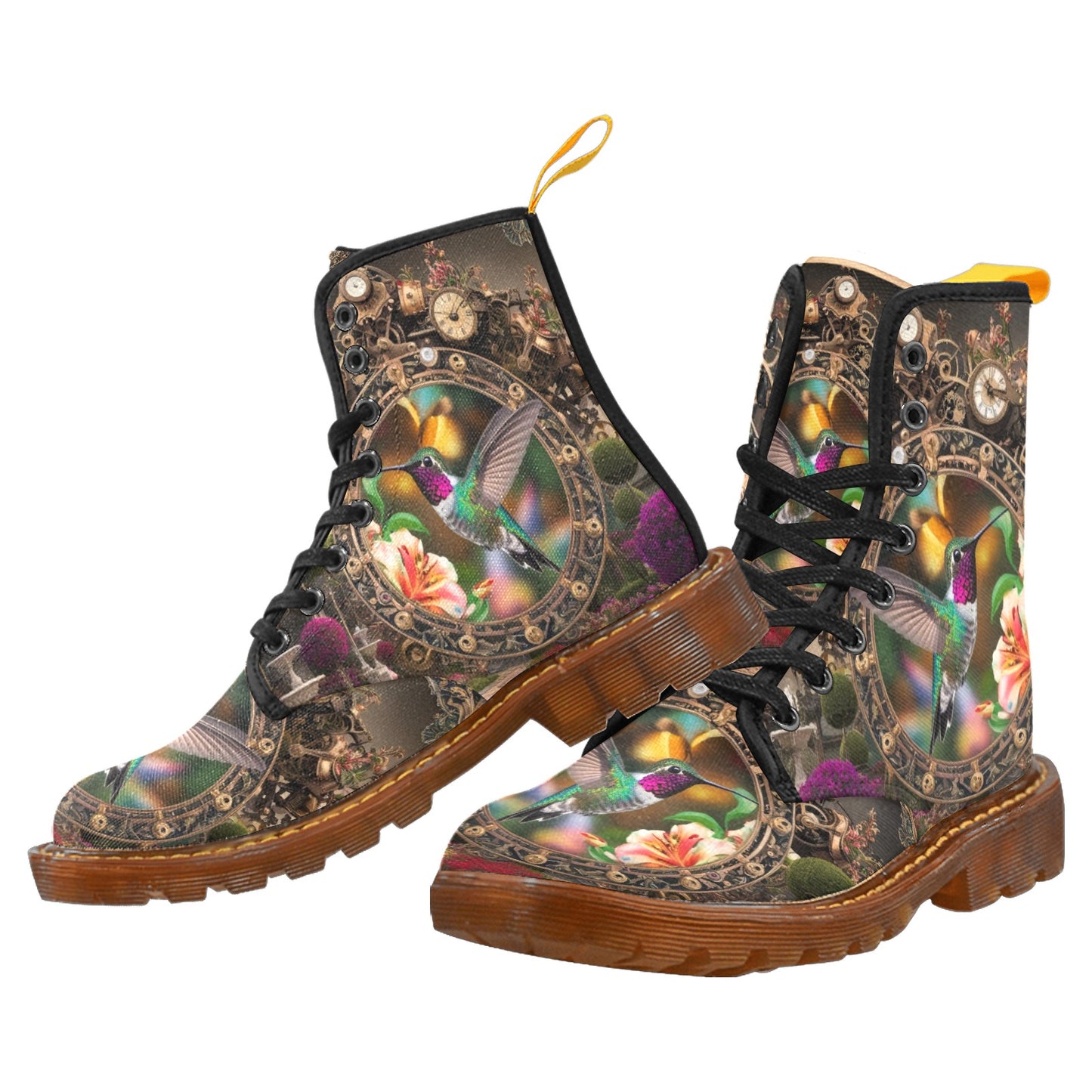 Hummingbird Lace Up Canvas Boots