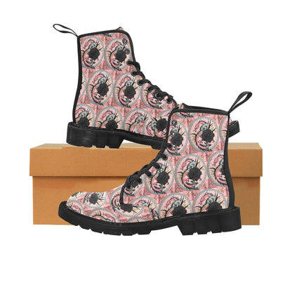 Pastel Dragon Women's Lace Up Canvas Boots