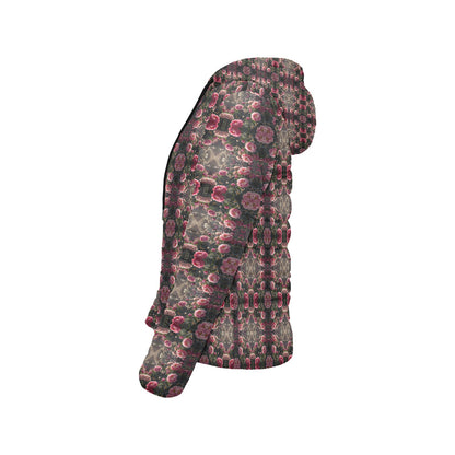 Bloom Gone Wild Kaleidoscope Hooded Puffer Jacket