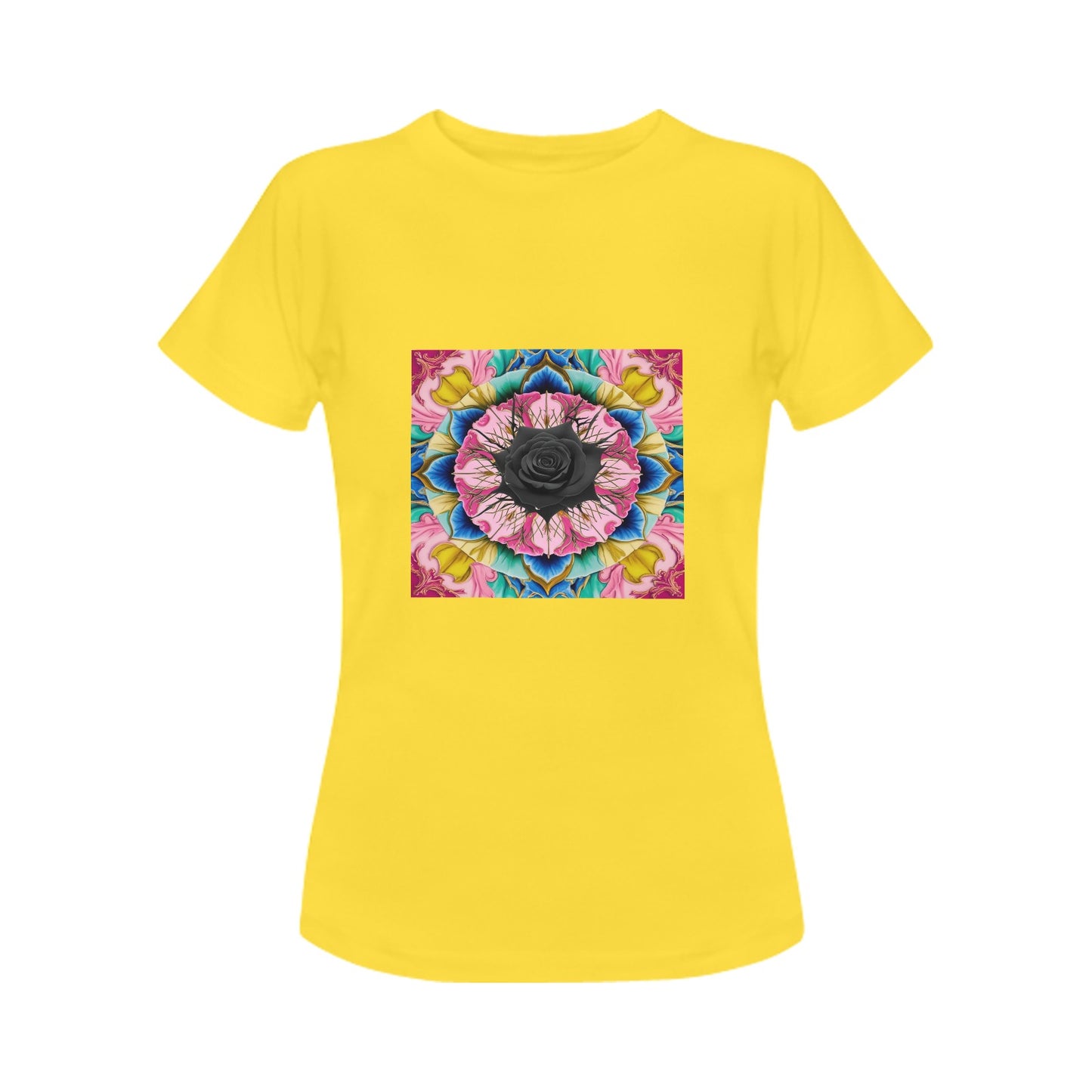 Black Rose Bright Print T-shirt