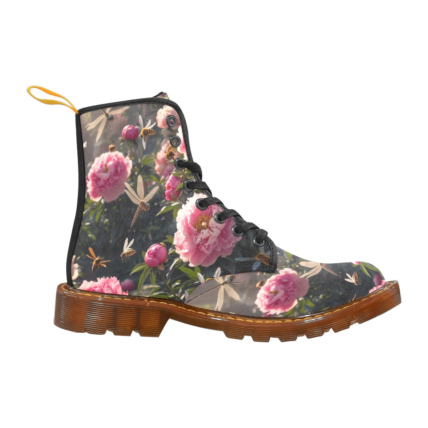 Bloom Gone Wild Lace Up Canvas Boots