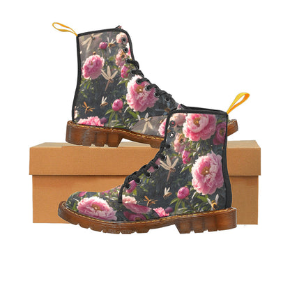 Bloom Gone Wild Lace Up Canvas Boots