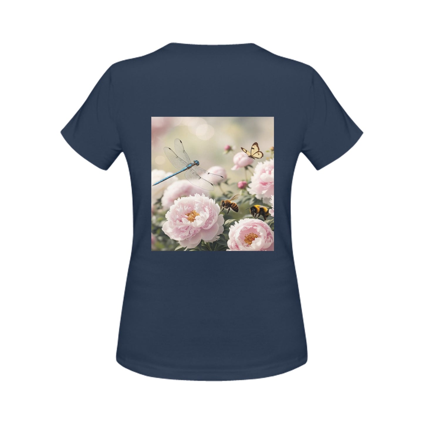 Peony Front and Back Print T-shirt