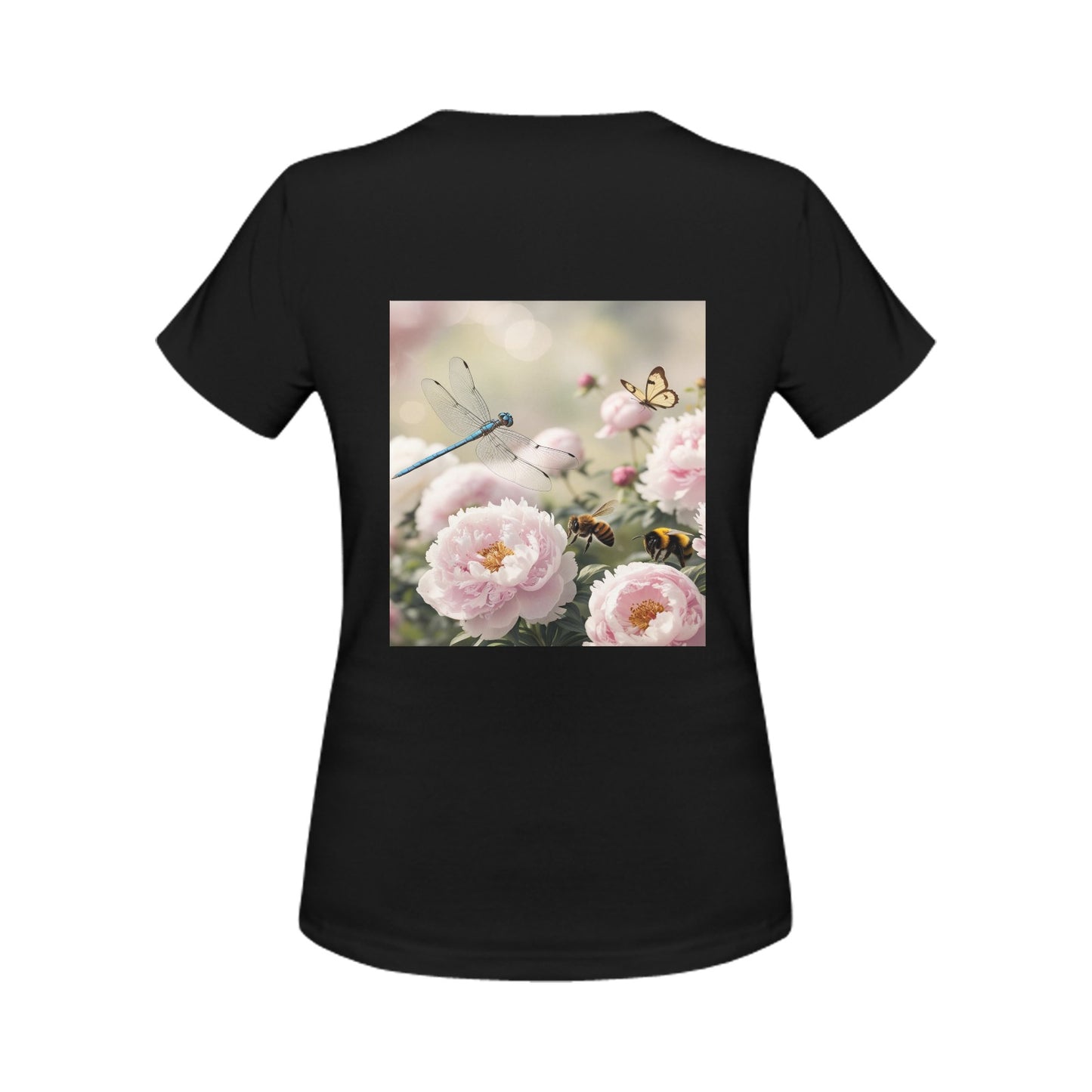 Peony Front and Back Print T-shirt