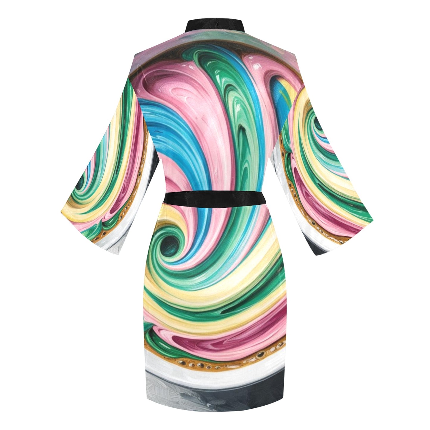 Colourful Coffee Short Kimono Robe