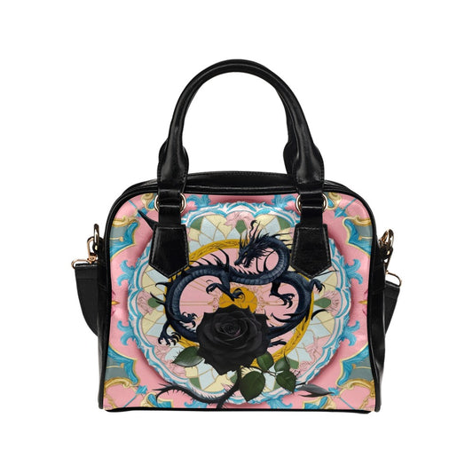 Black Rose Dragon Shoulder Bag