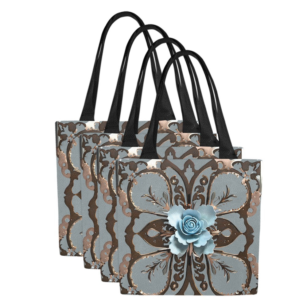 Set of 4 Signature Print Shopping Totes