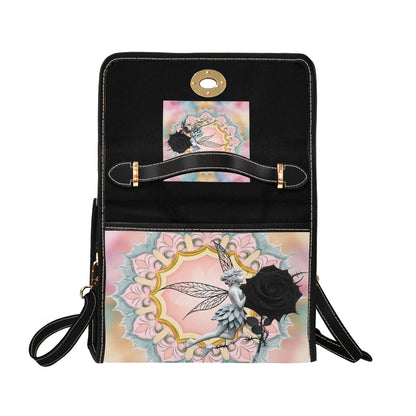 Black Rose Fairy Handbag with Lock Clasp