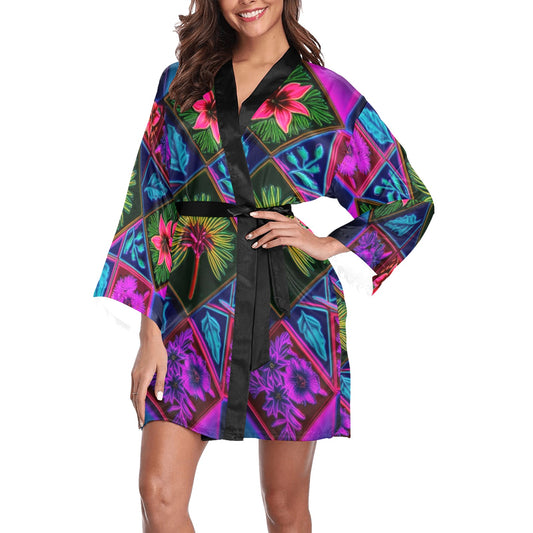 Vivid Xanthorrhoea Short Kimono Robe