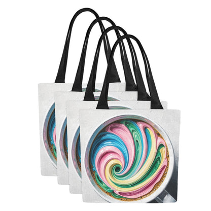 Set of 4 Signature Print Shopping Totes