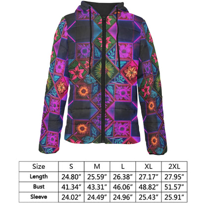 Vivid Xanthorrhoea Hooded Puffer Jacket